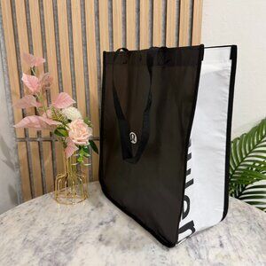 Lululemon Large Reusable Black & White Shopping Tote Bag